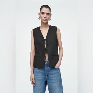 Zara Elegant Black tie Vest size XS